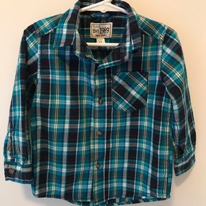 Toddler Boys Plaid Poplin Button Down shirt